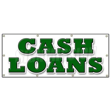 SIGNMISSION CASH LOANS BANNER SIGN payday advance title pawn shop for gold B-96 Cash Loans
